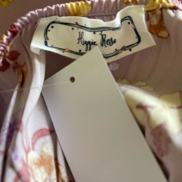 Hippie Rose juniors v-neck fit and flare midi iris floral dress size med, L XL - Picture 7 of 11